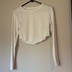 SHEIN White Long Sleeve Cropped Tee